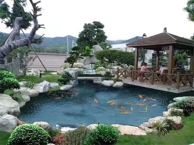 庭院鱼池假山设计